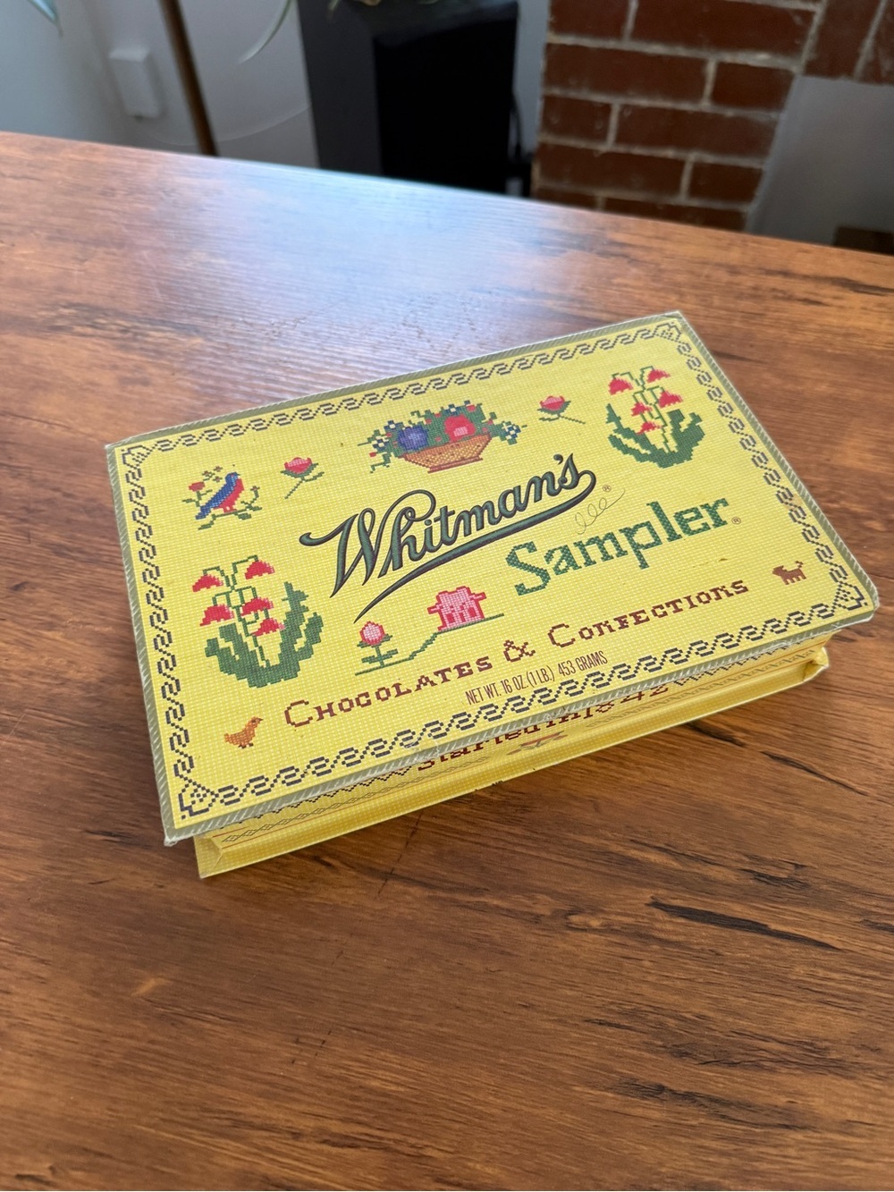 Whitman's Sampler Vintage Yellow Chocolate container ONLY